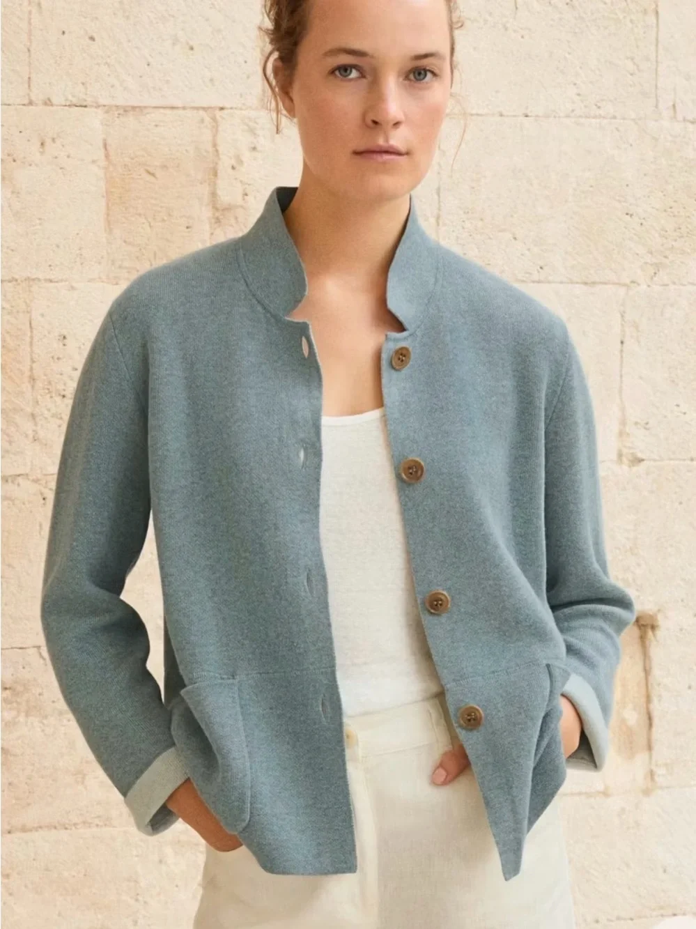 Poetry DOUBLE-KNIT JACKET Denim Teal 14
